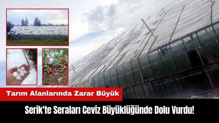 Serik'te Seraları Ceviz Büyüklüğünde Dolu Vurdu! Zarar Büyük