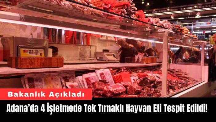 Adana’da 4 İşletmede Tek Tırnaklı Hayvan Eti Tespit Edildi!