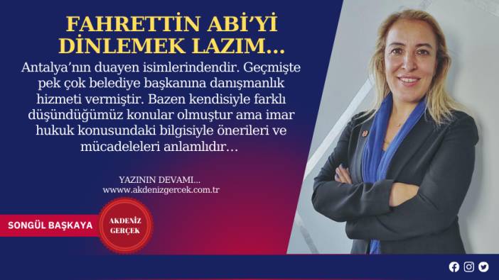 Fahrettin Abi’yi dinlemek lazım…