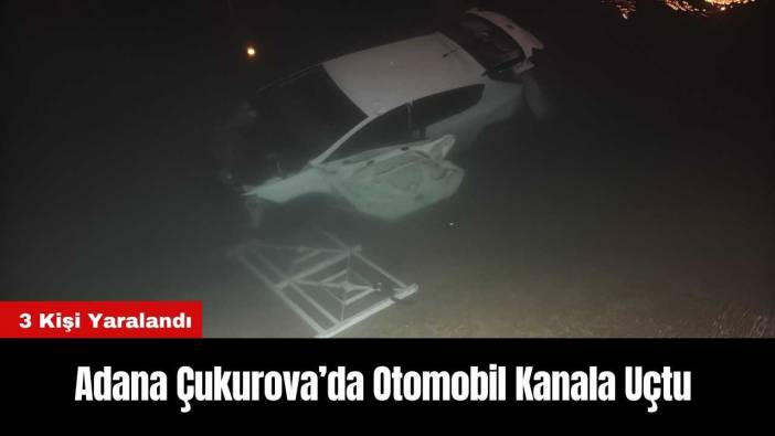 Adana Çukurova’da Otomobil Kanala Uçtu, 3 Yaralı