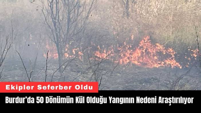 Burdur’da 50 Dönümün Kül Olduğu Yangının Nedeni Araştırılıyor