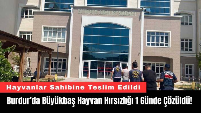 Burdur’da Büyükbaş Hayvan Hırsızlığı 1 Günde Çözüldü!