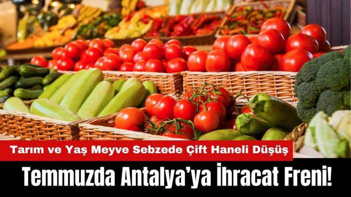 Temmuzda Antalya’ya İhracat Freni! Tarım ve Yaş Meyve Sebzede Çift Haneli Düşüş