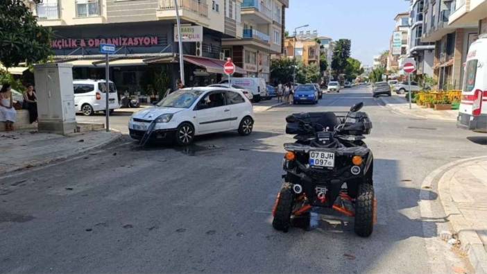 Manavgat'ta Otomobil ve ATV Çarpıştı