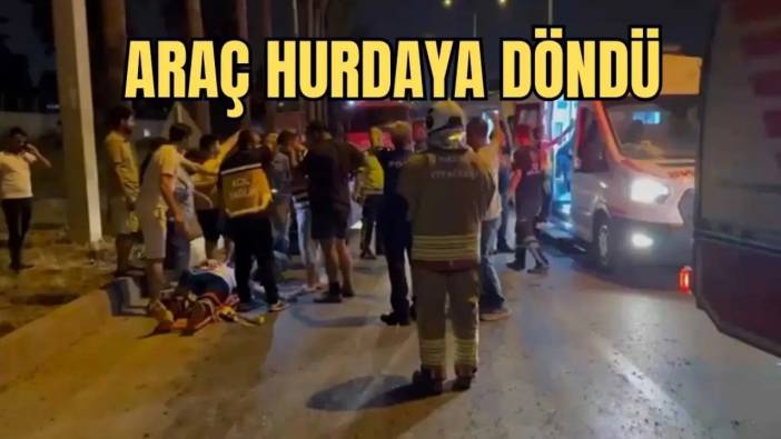 Hatay’da Elektrik Direğine Giren Otomobilde 2’si Ağır 4 Yaralı!