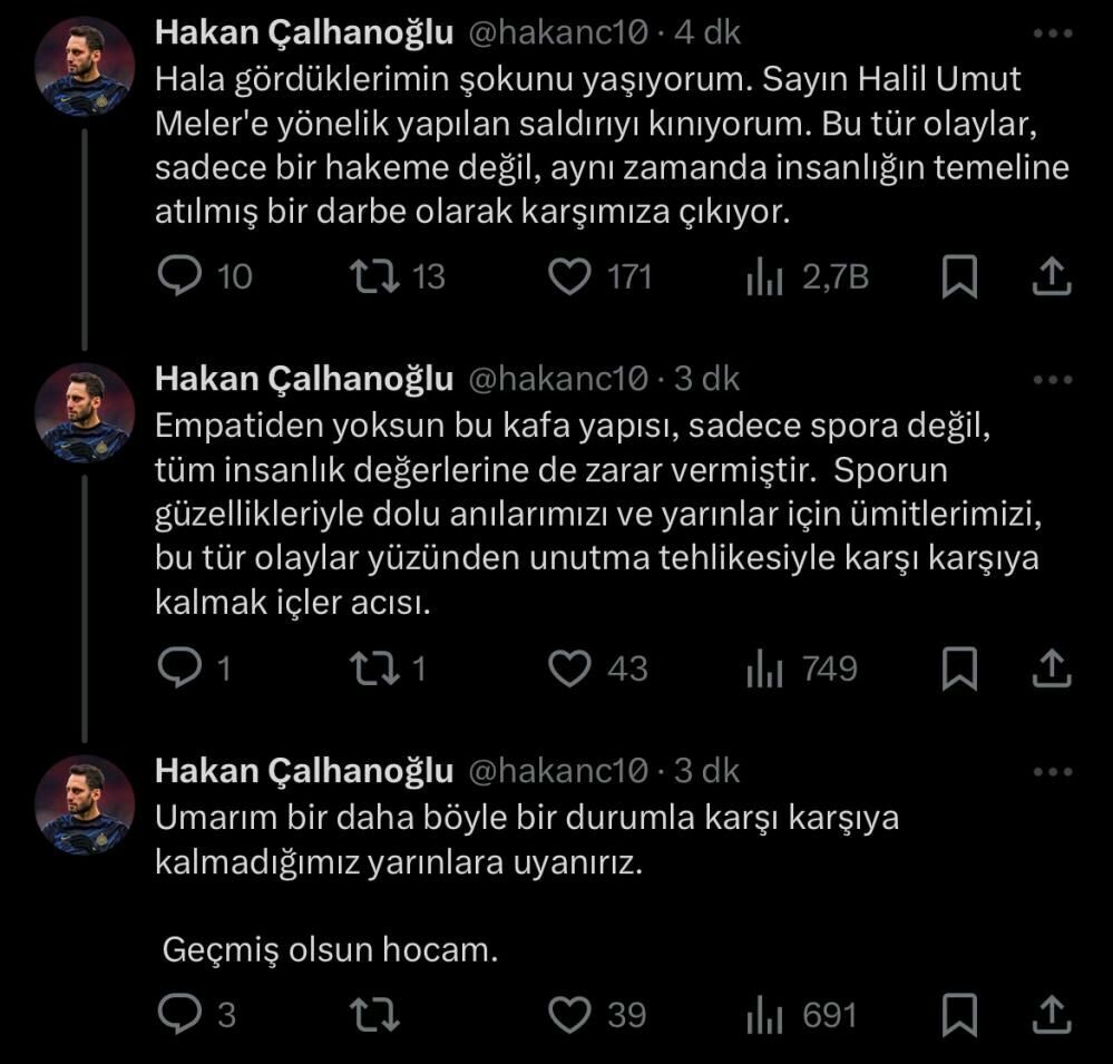 Milli futbolcular hakem saldırısını kınadı