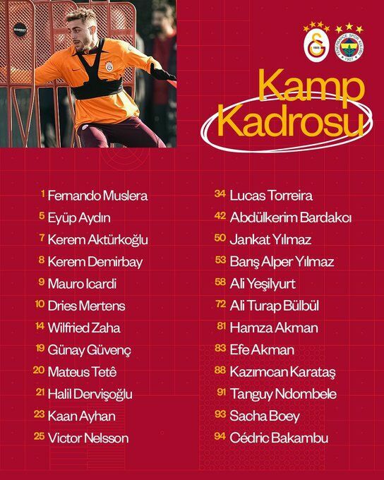 Galatasaray Süper Kupa kadrosu belli oldu