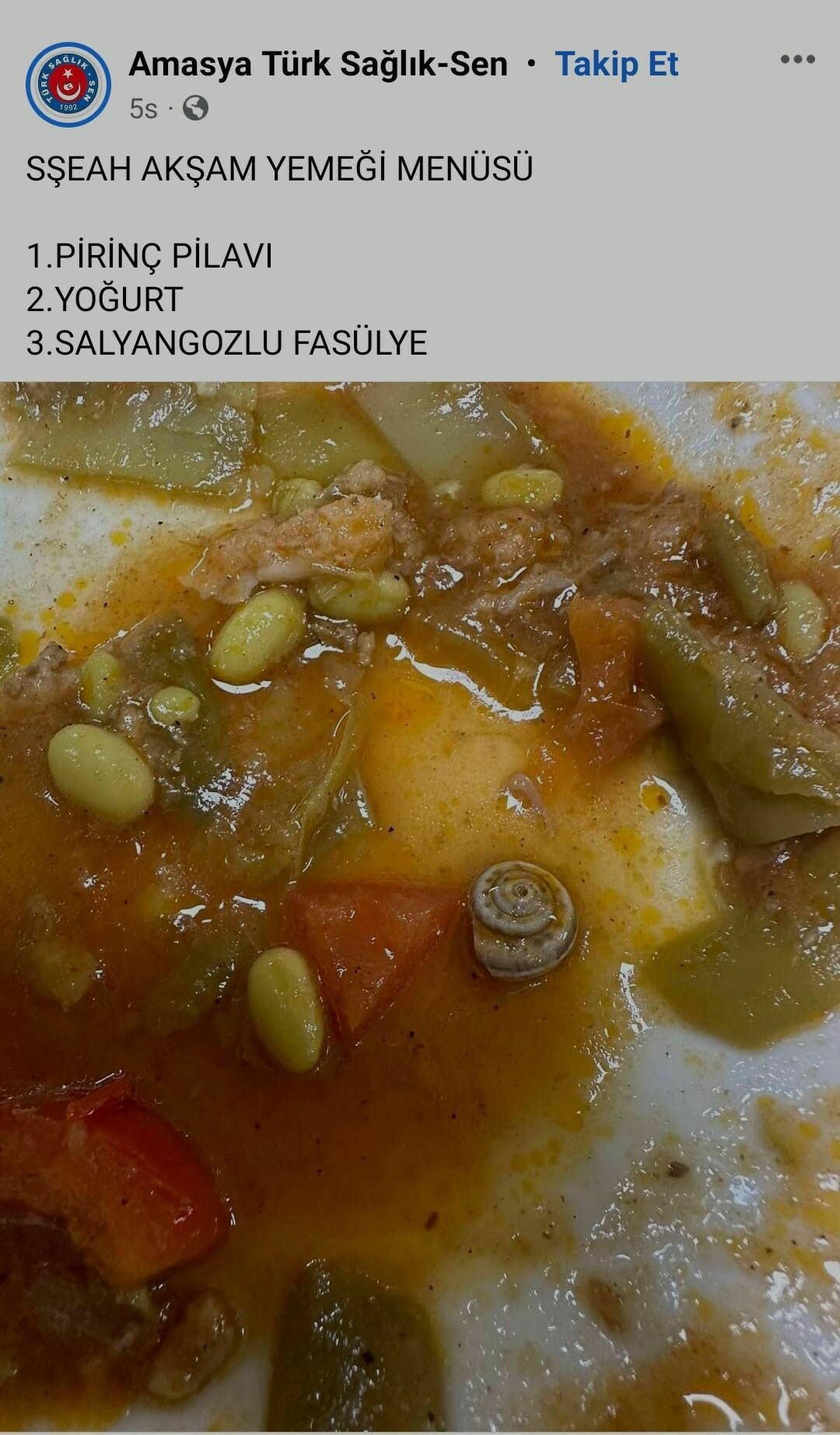 Hastanede Skandal! Yemekten Salyangoz Çıktı Iddiası