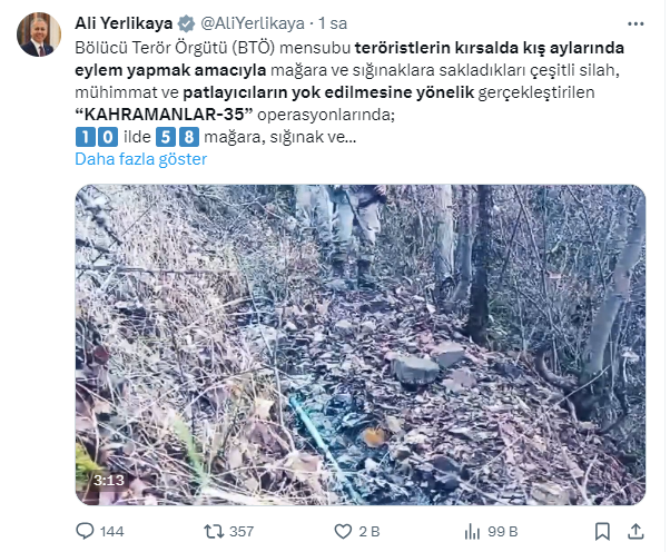 Mehmetçik Inlerini Başlarına Yıktı! 10 Ilde 58 Mağara Imha Edildi