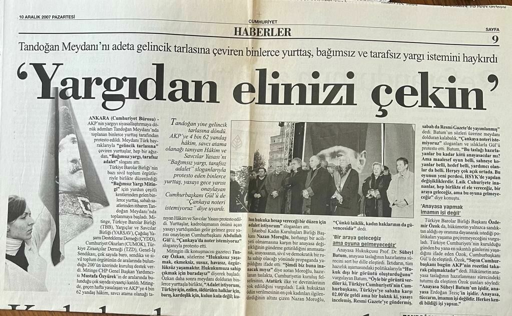17 Yıl Geçti, Mücadele Bitmedi! Tandoğan'da Cumhuriyet Sesleri Yankılanmıştı Sıra Tbmm'de 