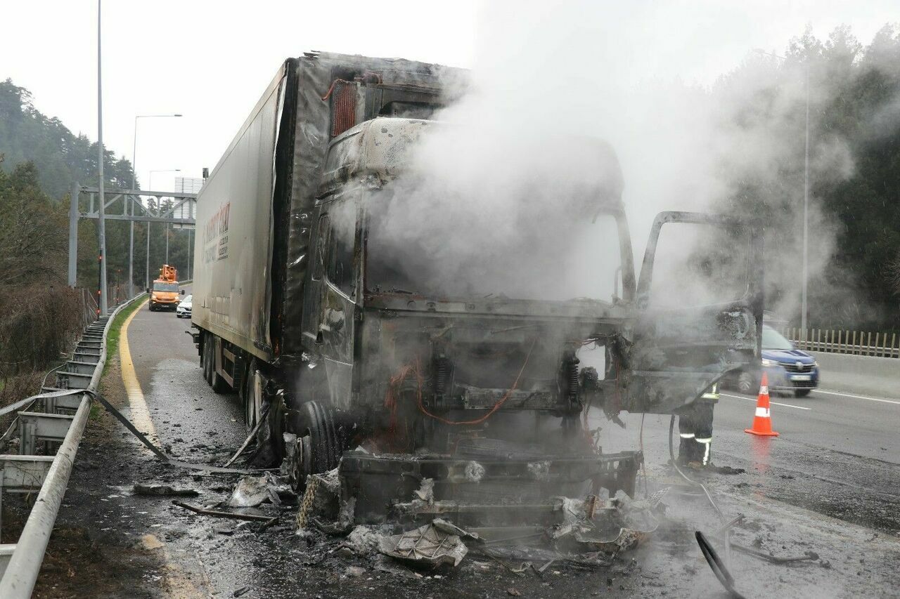 Adana'da Mandalina Yüklü Tır Alev Topuna Döndü 