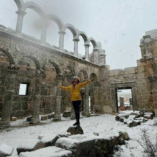 Mersin'de Kar Yağışı Nedeniyle Araçlar Yolda Kaldı 