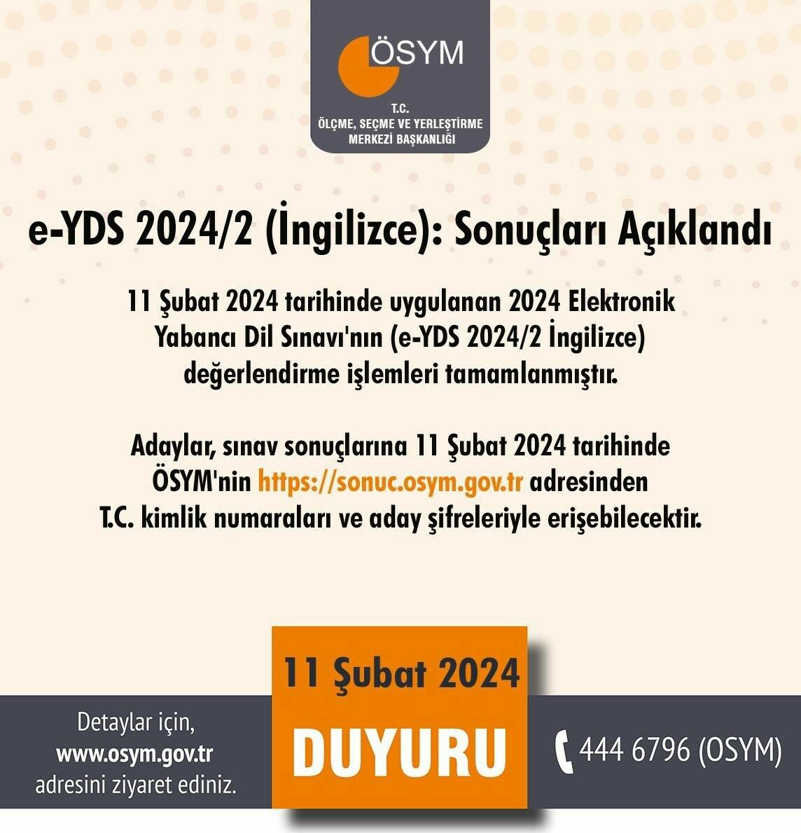E Yds İngilizce Sonuçları Açıkladı