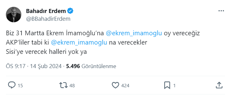İYİ Parti'den istifa etmişti: İmamoğlu'nu destekleyecek