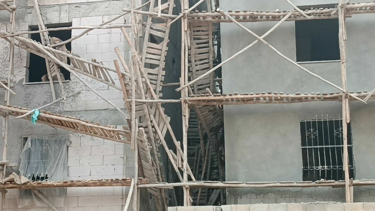 Gaziantep'te Inşaat Iskelesi Çöktü2