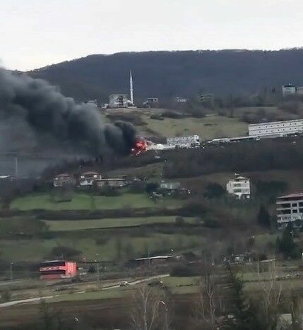 Şehir Hastanesi Şantiyesinde Korkutan Yangın!
