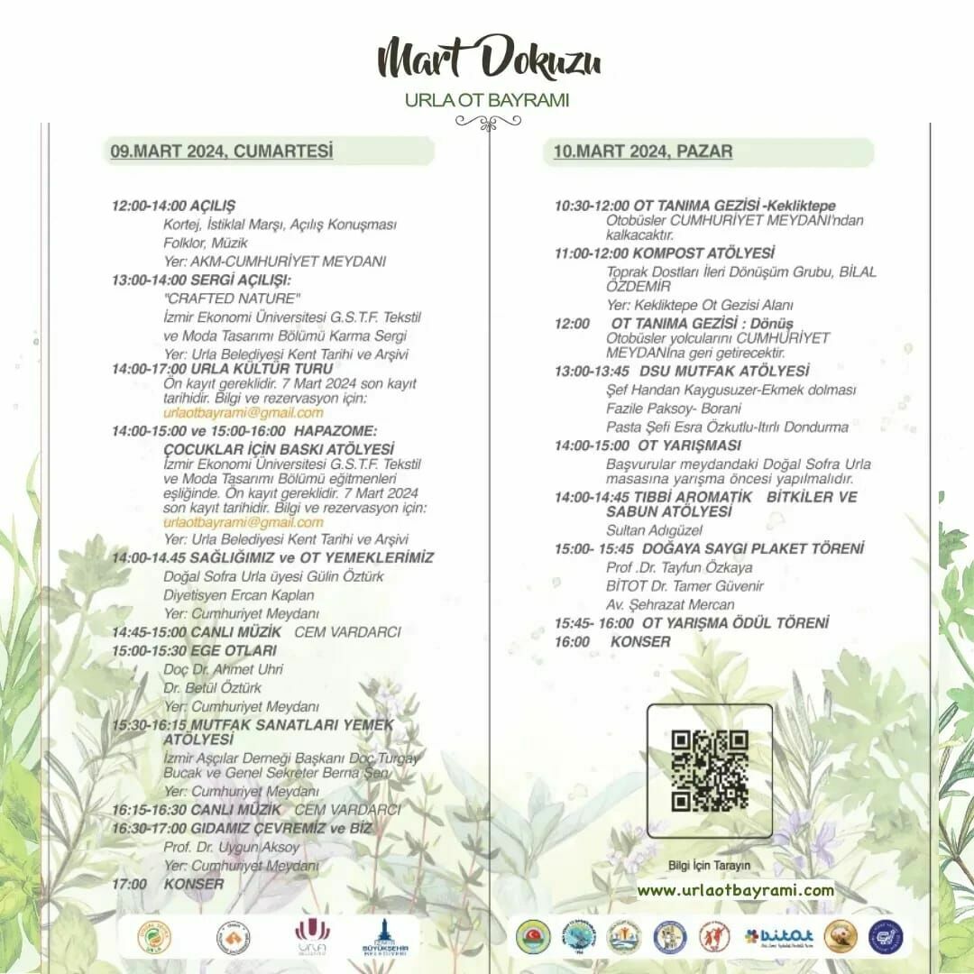 2024 Mart Dokuzu Urla Ot Bayrami Program