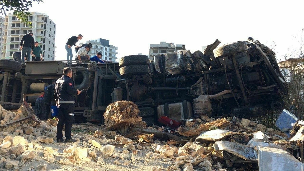 Mersin'de Canlı Büyükbaş Hayvan Taşıyan Tır Devrildi (3) Result