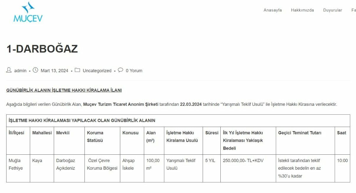 Muğla Koyları Ihaleye Çıkarılmıştı! Seçim Öncesi Muçev Geri Adım Attı  (5)