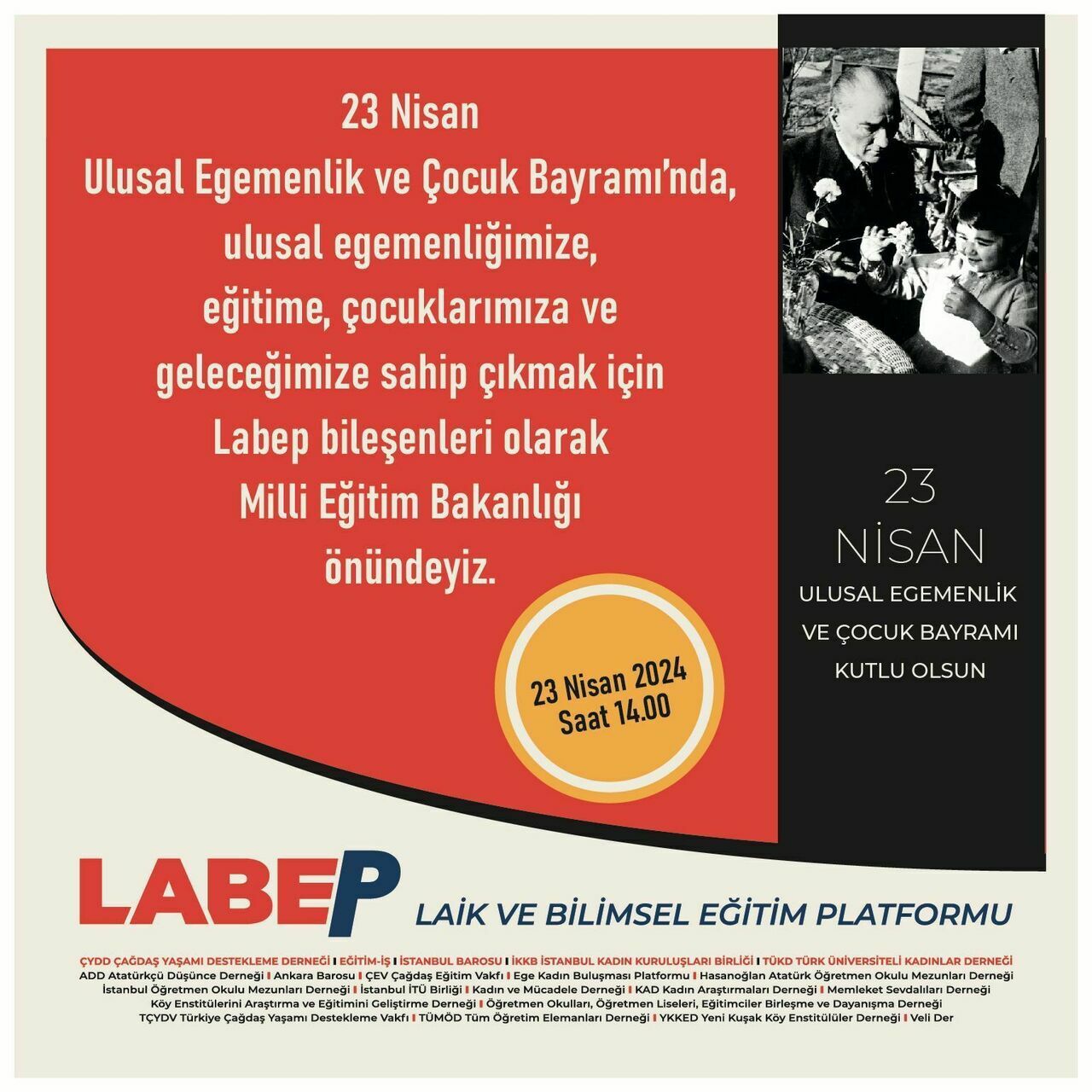 LABEP Ulusal Egemenlik ve Çocuk Bayramı'nda Milli Eğitim Bakanlığı önünde toplanıyor