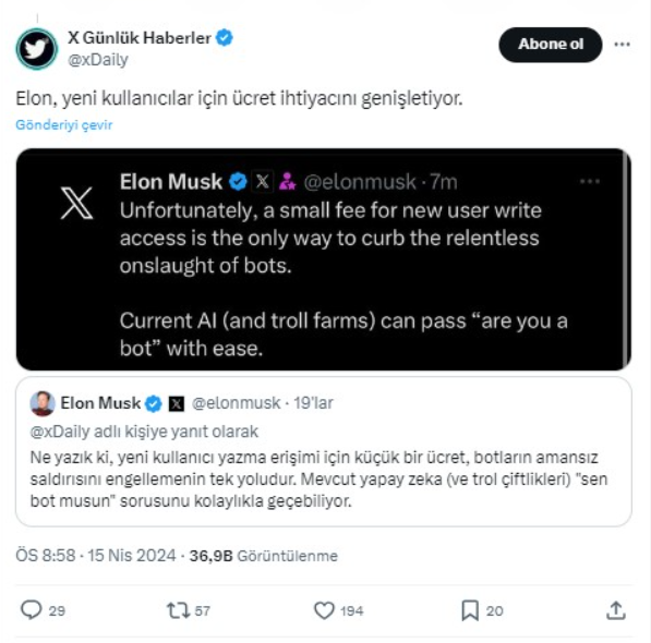 X'e kayıt olmak paralı mı oluyor? Elon Musk'tan yeni karar