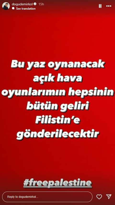 Doğu Demirkol Gösteri Gelirlerini Filistin'e Bağışlayacak 4