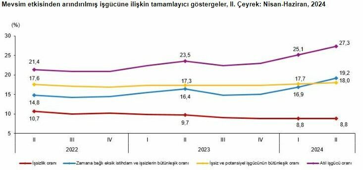 TÜİK Nisan-Haziran dönemi iş gücü verilerini açıkladı