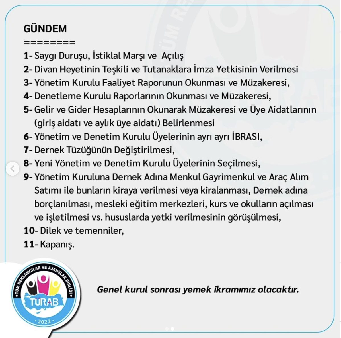 TÜRAB'ın Olağan Genel Kurul Toplantısı tarihi belirlendi