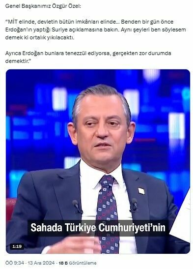Özgür Özel Suriye'deki Süreci Öngöremedi Mi O Gün Değil Pazartesi Şam Düşse 2