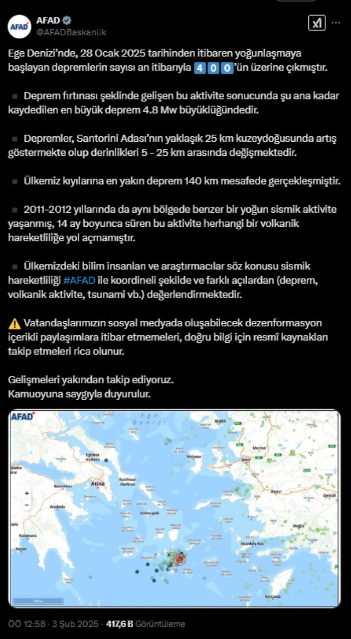 Ege Denizi'ndeki Deprem Fırtınası Devam Ediyor