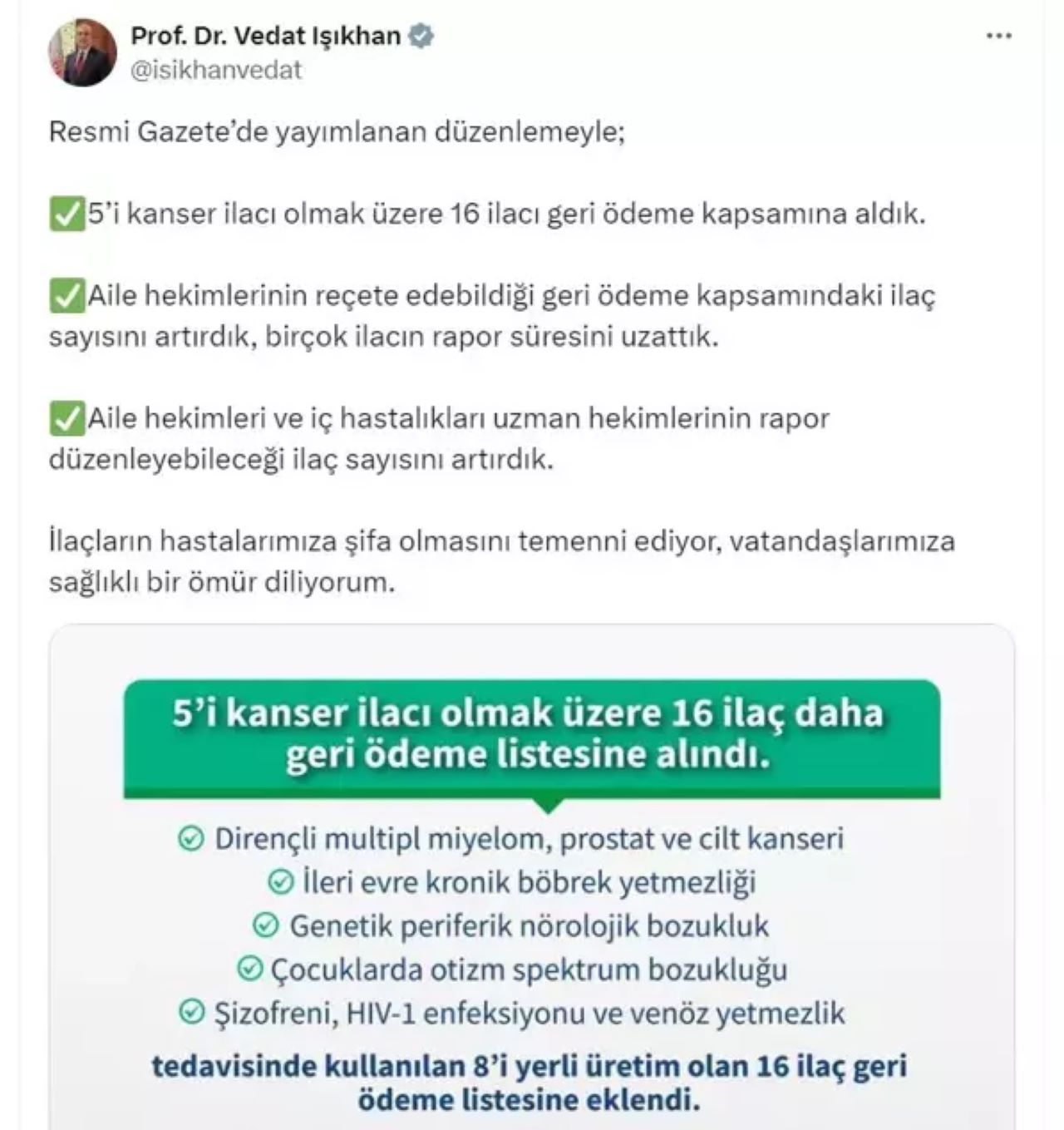 5’i Kanser İlacı Olmak Üzere 16 Yeni İlaç Geri Ödemeye Alındı