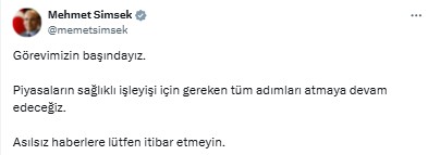 Bakan Şimşek İstifa İddialarını Yalanladı Görevimizin Başındayız 2