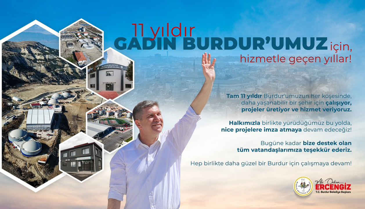 Başkan Ercengiz'den 11. Yıl Paylaşımı Gadın Burdur'umuz İçin Hizmetle Geçen Yıllar 2