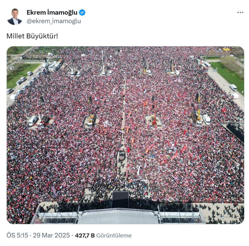 Ekrem İmamoğlu'ndan Miting Sonrası Yeni Paylaşım