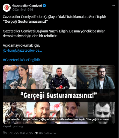 Gözaltına Alınan 7 Gazeteci Tutuklandı!