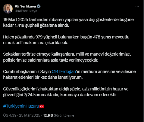 İmamoğlu Protestolarında Gözaltı Sayısı 1418’e Yükseldi