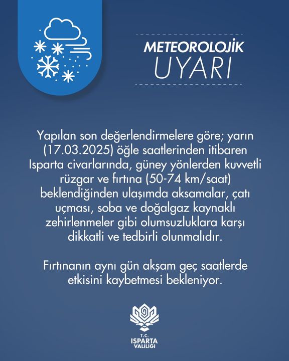 Isparta Haftaya Fırtına İle Başlayacak! Saatte 74 Km Hızla Esecek 2