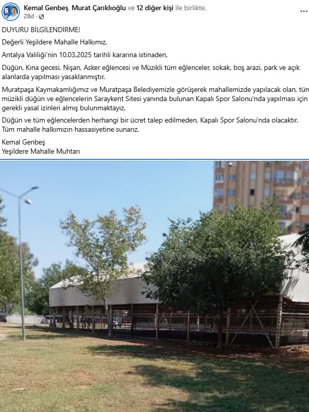 Muratpaşa Yeşildere'de Vatandaşa Ücretsiz Düğün Alanı 2