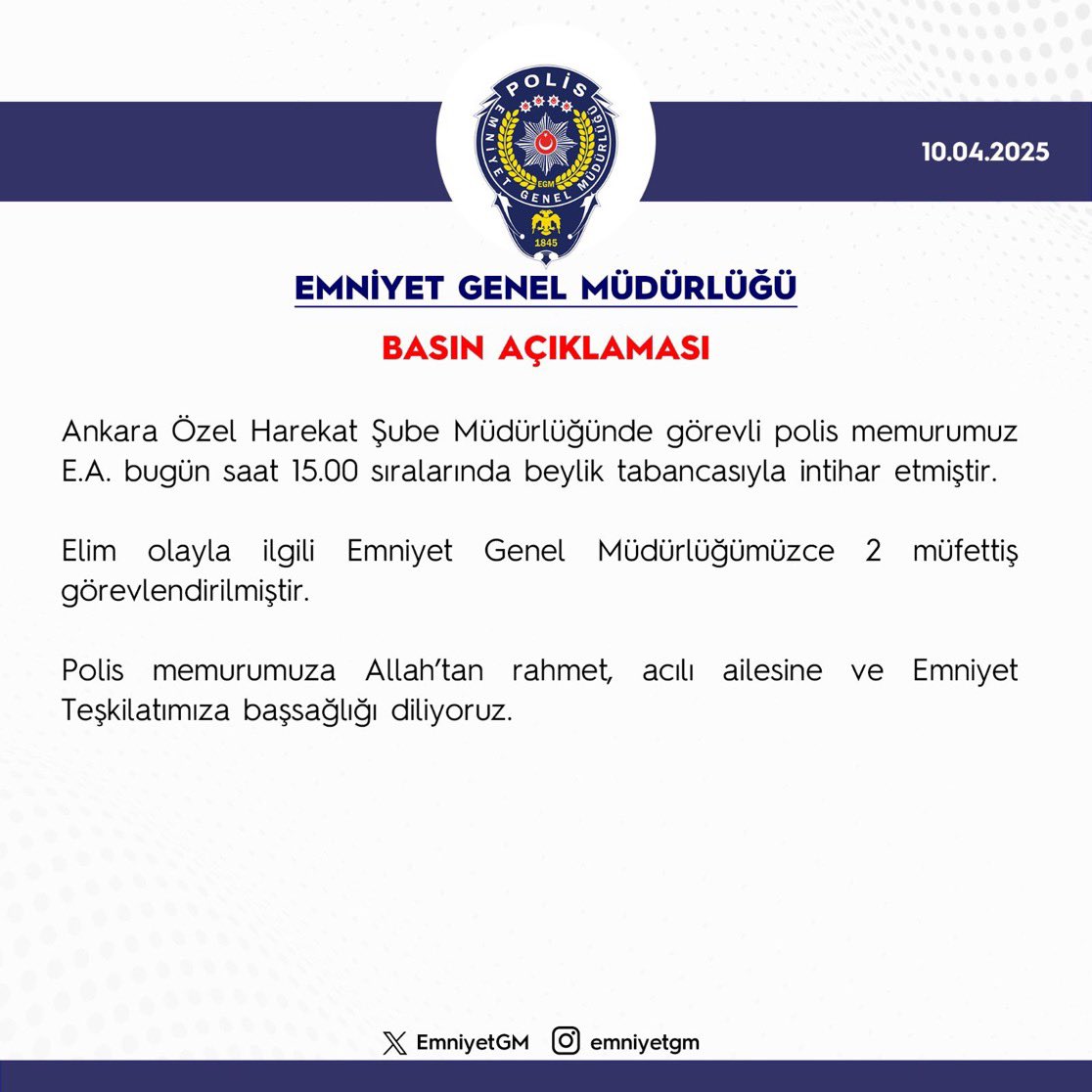 AK Parti Genel Merkezi Önünde Özel Harekat Polisi İntihar Etti