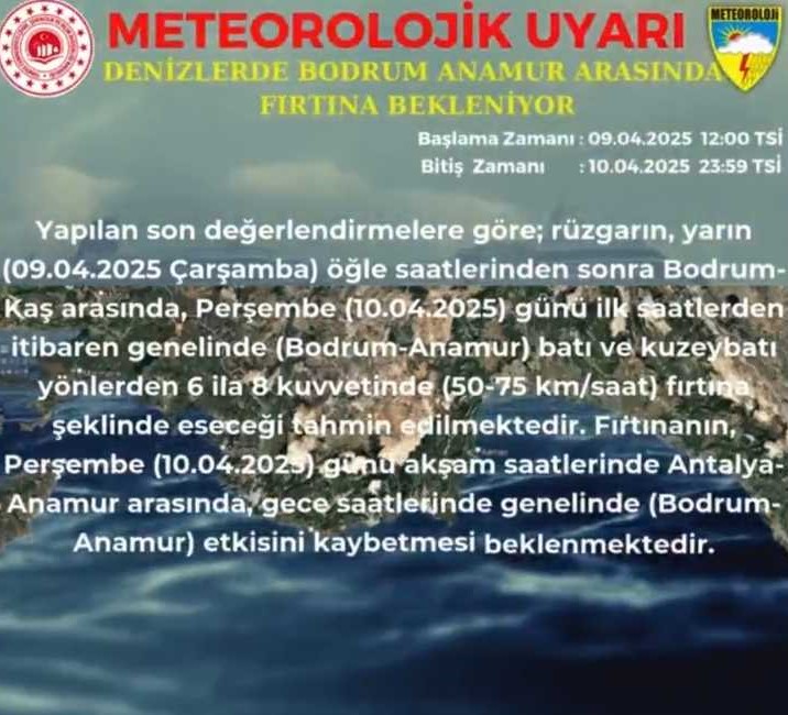 Akdeniz'de Fırtına Bekleniyor! 2 Gün Sürecek 75 Km Hızla Esecek 2