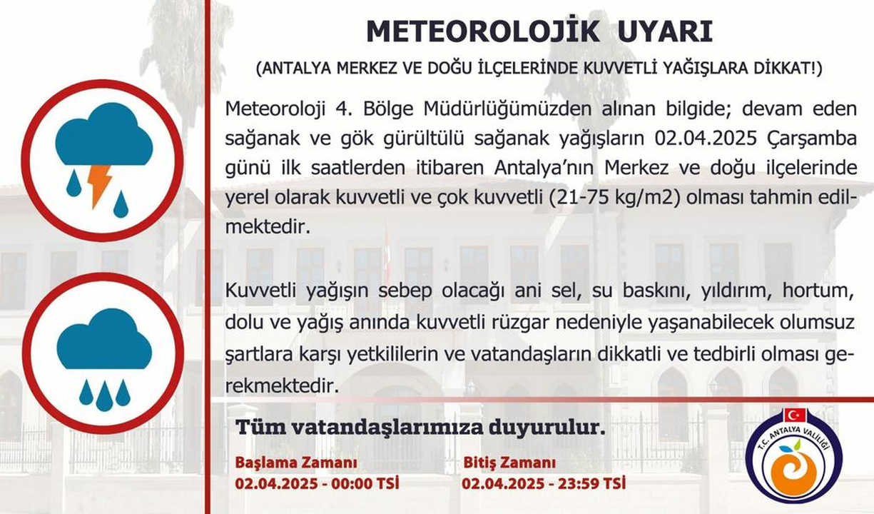 Antalya'da Kuvvetli Yağışlar Doğu İlçelere Kayıyor 2