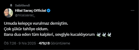 Astrolog Hilal Saraç 60 Gün Sonra Tahliye Edildi