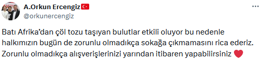 Burdur'un Gökyüzünü Çöl Tozu Kapladı! Başkan Ercengiz Uyardı 2