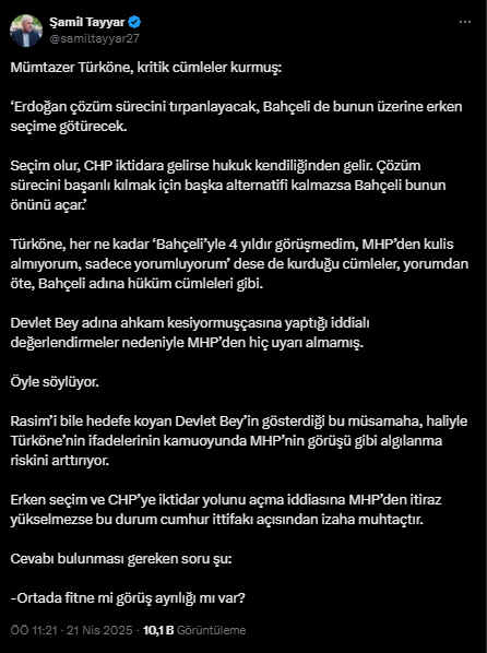 Cumhur İttifakında Çatlak! Bahçeli Erken Seçime Mi Götürecek?
