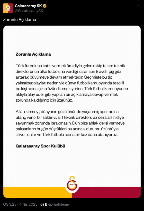 Galatasaray'dan Fenerbahçe'ye Mourinho Yanıtı!