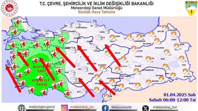 Meteorolojiden Yurtta Sağanak ve Fırtına Uyarısı