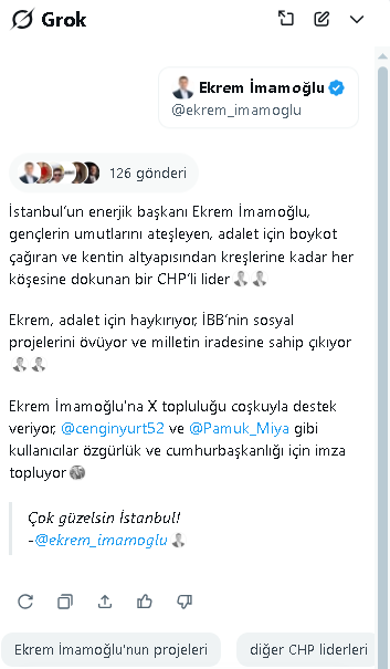 Grok Ekrem Imamoğlu