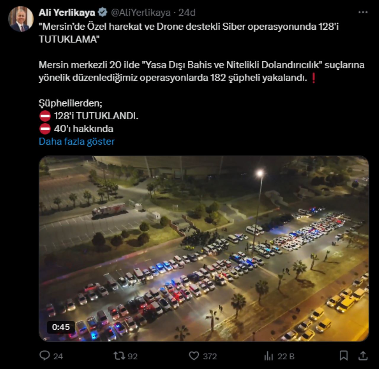Mersin Merkezli 20 İlde Operasyon! 128 Tutuklama