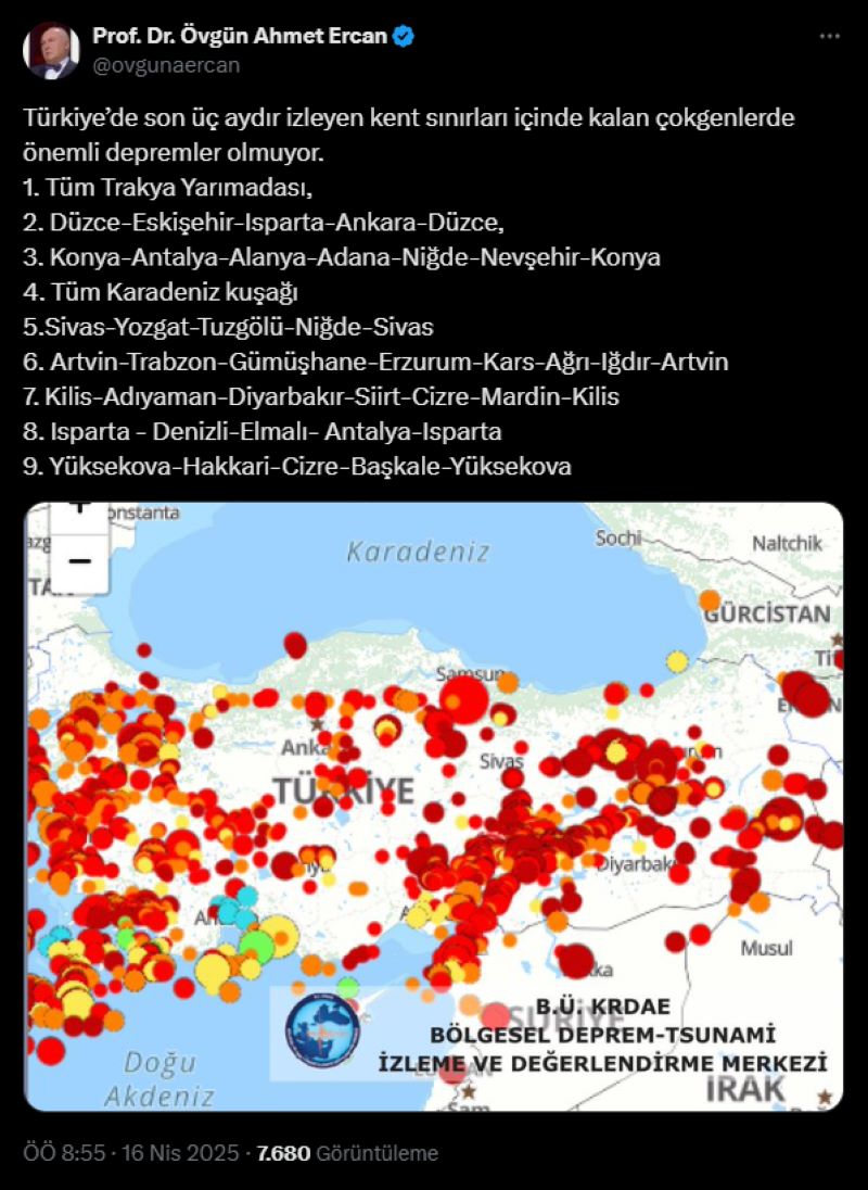 Prof. Dr. Ahmet Ercan'dan Antalya Kritik Deprem Uyarısı!