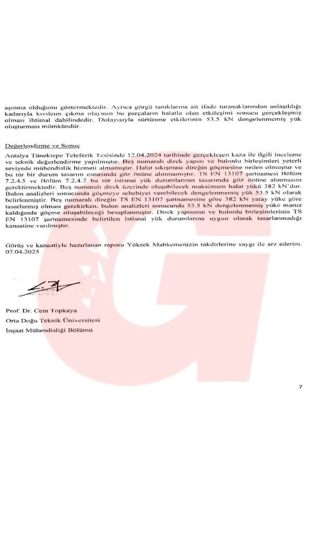 Tünektepe Teleferik'te Şok Rapor! Türel Dönemine İşaret Etti